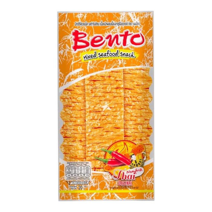 BENTO Seafood Snack 20G Namprik Thai Orig.Flav.
