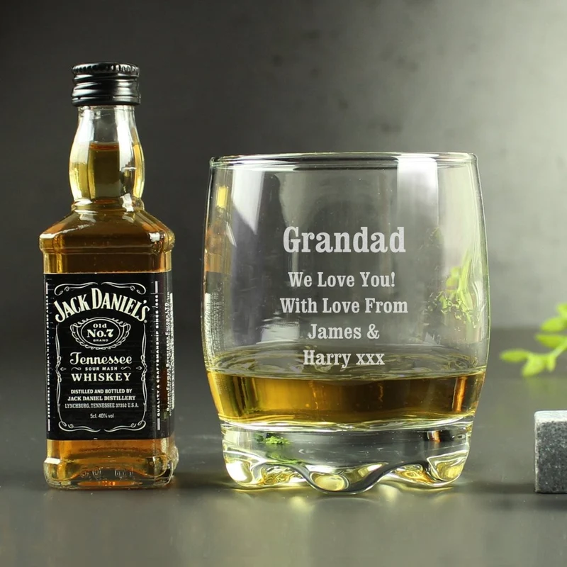 Personalised Tumbler And Whiskey Miniature Set