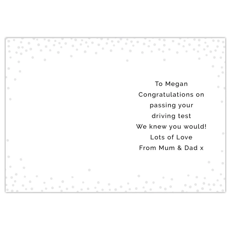 Personalised Passed Driving Test Card
