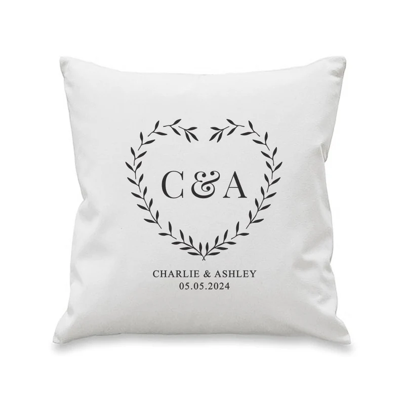 Personalised Couples Heart Cushion Cover