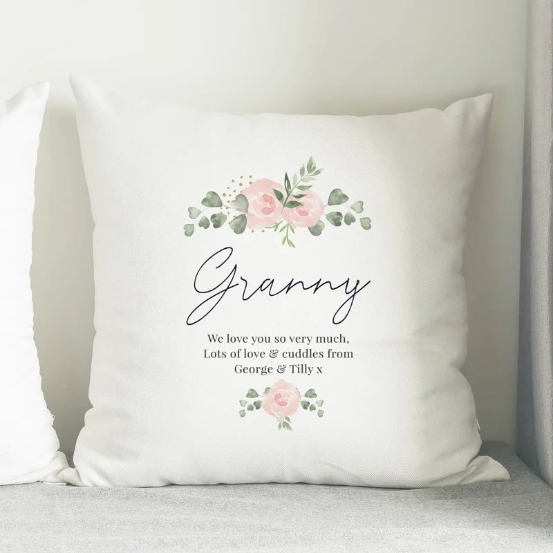 Personalised Abstract Rose Cream Cushion Cover