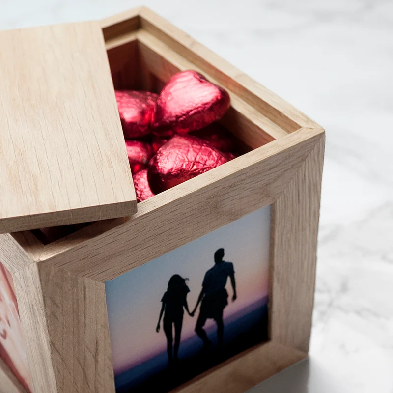 Personalised Personalised Be My Valentine Oak Photo Cube