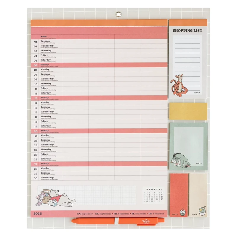 Winnie the Pooh magnetischer Planer 2026/27 30 x 35 cm