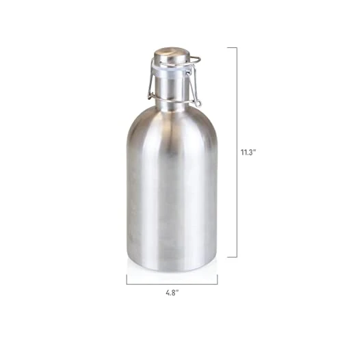 Stainless Steel 64-Ounce Beer Growler by LEGACY - a Picnic Time Brand, Silver Finish