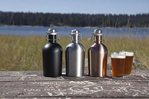 Stainless Steel 64-Ounce Beer Growler by LEGACY - a Picnic Time Brand, Silver Finish