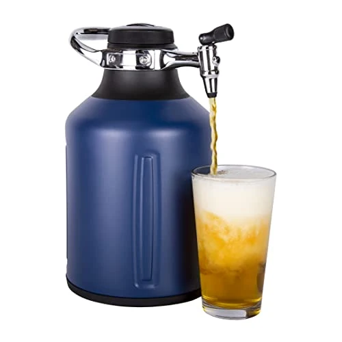 GrowlerWerks GrowlerWerks uKeg Go Carbonated Growler and Craft Beverage Dispenser for Beer, Soda, Cider, Kombucha and Cocktails, Amazing Gift for Beer Lovers, (128 oz, Midnight)