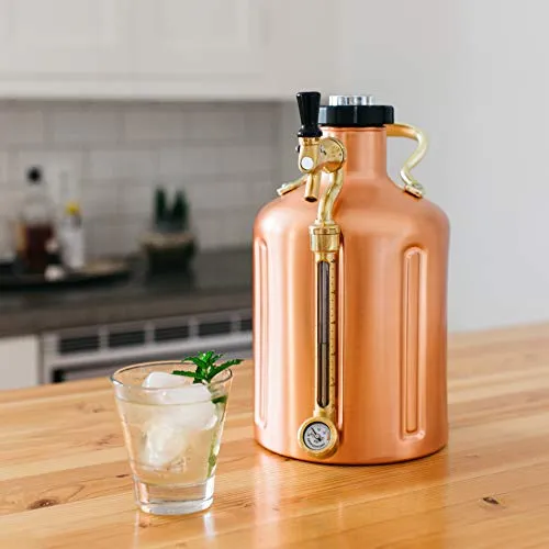 GrowlerWerks Copper uKeg Carbonated Growler-Great Gift for Beer Lovers, 128 oz
