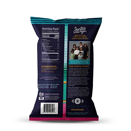Siete Sea Salt Grain Free Tortilla Chips, 5 oz bags (1 PACK)