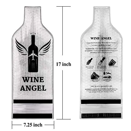 [UPGRADED PROTECTION] 4 Set (8 pcs) Reusable Wine Bags for Travel, Wine Travel Protector, Bottle Travel Sleeve Case For Airplane, Car, Cruise, TRIPLE Protection Luggage Leak-proof Safety Impact Resist