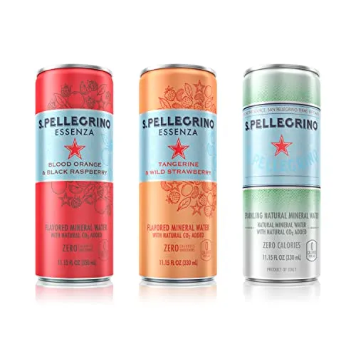 S.Pellegrino Essenza Variety Pack - Blood Orange, Wild Strawberry, Original (unflavored) ,11.15 Fl. Oz (Pack of 24)