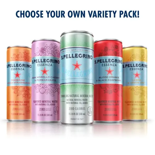 S.Pellegrino Essenza Variety Pack - Blood Orange, Wild Strawberry, Original (unflavored) ,11.15 Fl. Oz (Pack of 24)