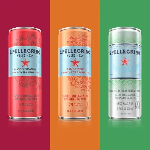 S.Pellegrino Essenza Variety Pack - Blood Orange, Wild Strawberry, Original (unflavored) ,11.15 Fl. Oz (Pack of 24)