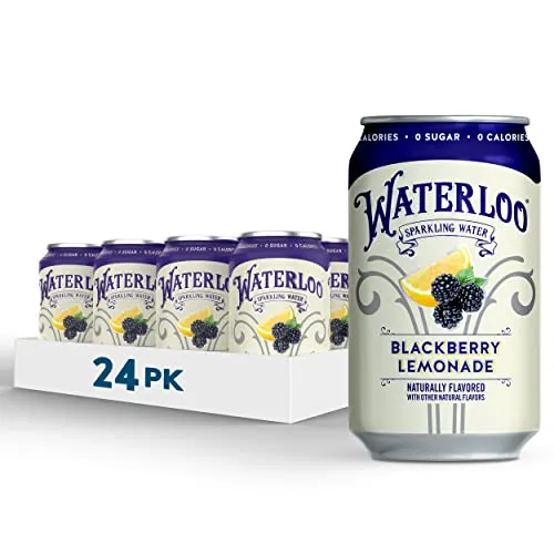 Waterloo Sparkling Water, Blackberry Lemonade Naturally Flavored, Pack of 24, 12 Fl Oz Cans | Zero Calories | Zero Sugar or Artificial Sweeteners | Zero Sodium