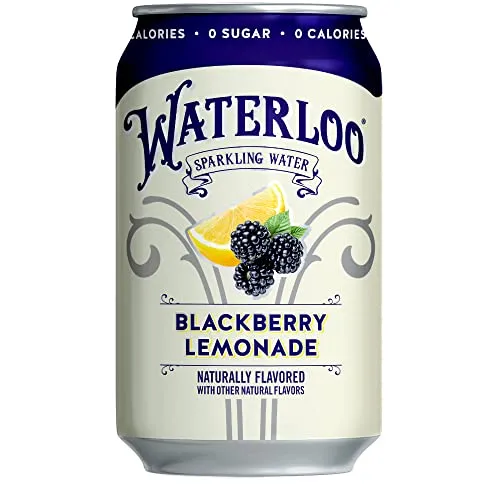 Waterloo Sparkling Water, Blackberry Lemonade Naturally Flavored, Pack of 24, 12 Fl Oz Cans | Zero Calories | Zero Sugar or Artificial Sweeteners | Zero Sodium