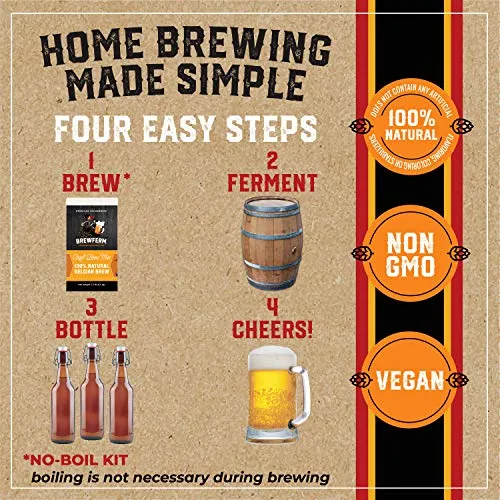 Brewferm Buckrider Belgian Homebrewing Premium Deluxe Brew Kit - Wicked Wheat Premium Deluxe Craft Brew Mix - No Boil - Makes 15 Liters/ 4 gallons