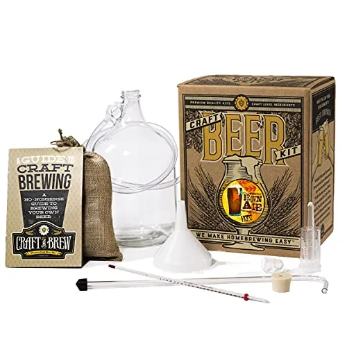 Craft A Brew - Brown Ale - Beer Making Kit - Make Your Own Craft Beer - Complete Equipment and Supplies - Starter Home Brewing Kit - 1 Gallon