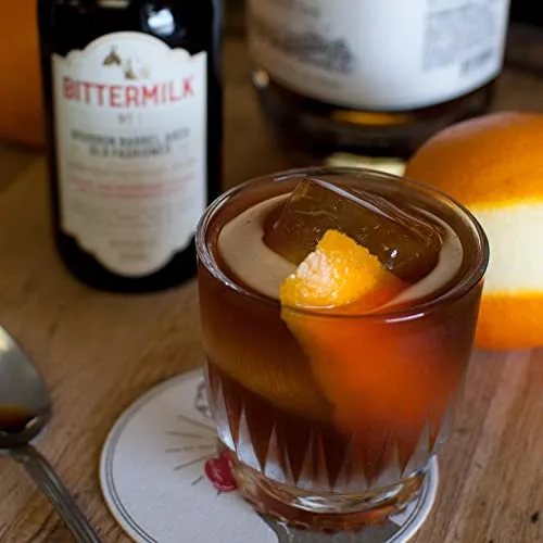 Bittermilk No.1 Bourbon Barrel Aged Old Fashioned Mix - All Natural Handcrafted Cocktail Mixer - Old Fashioned Syrup - More Complex than Bitters & Simple Syrup