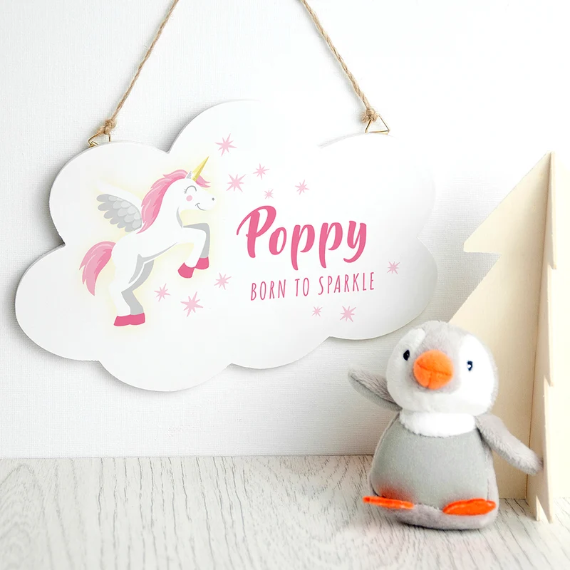Personalised Personalised Baby Unicorn Cloud Wall Hanging
