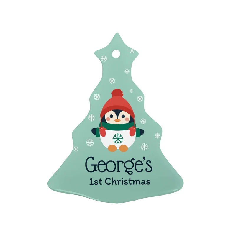 Personalised Personalised Baby Penguin 1st Christmas Decoration