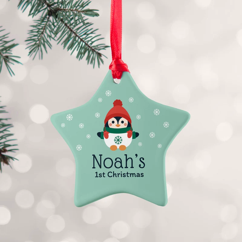 Personalised Personalised Baby Penguin 1st Christmas Decoration