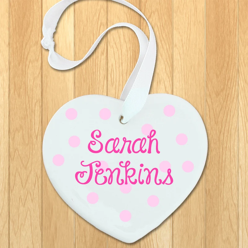Personalised Personalised Baby Name Heart Keepsake in Pink