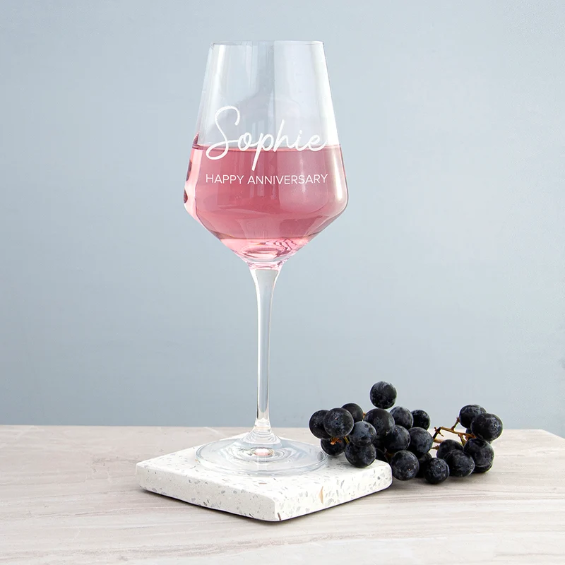 Personalised Personalised Anniversary Wine Glass