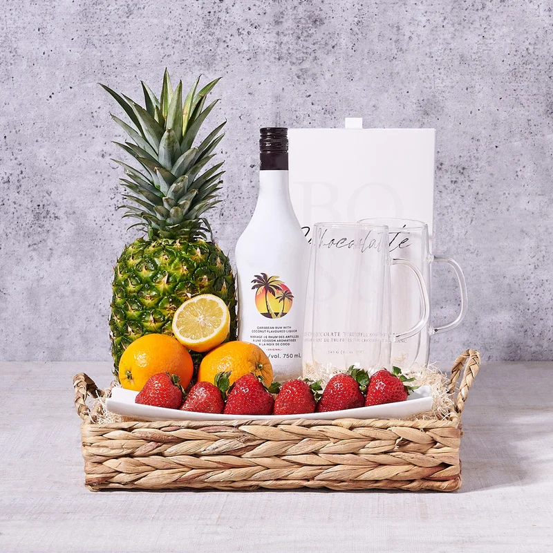 Tropical Spirits & Fresh Fruit Gift Tray