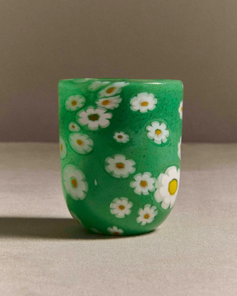 FULL MURRINA GLASS IN GREEN & WHITE