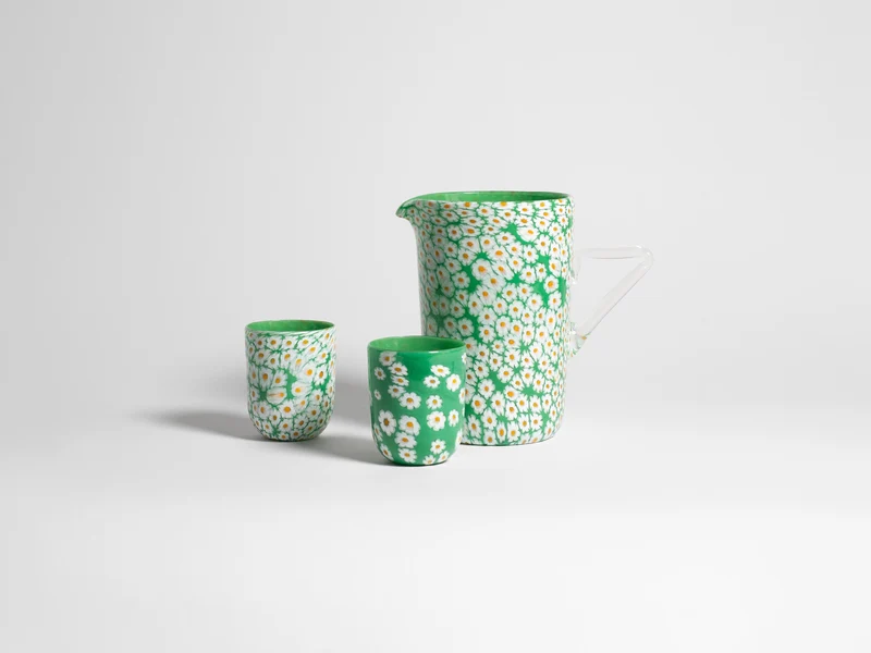 FULL MURRINA GLASS IN GREEN & WHITE