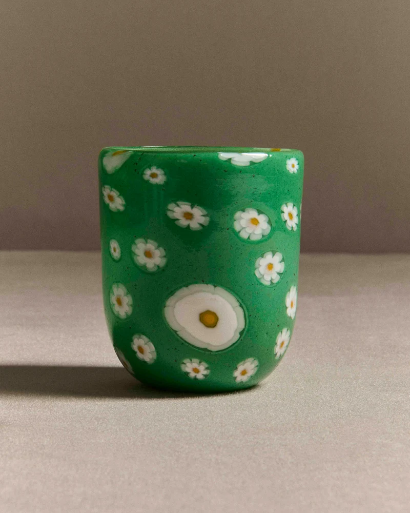 FULL MURRINA GLASS IN GREEN & WHITE