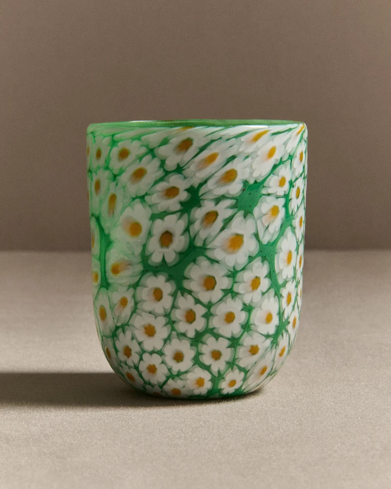 FULL MURRINA GLASS IN WHITE & GREEN