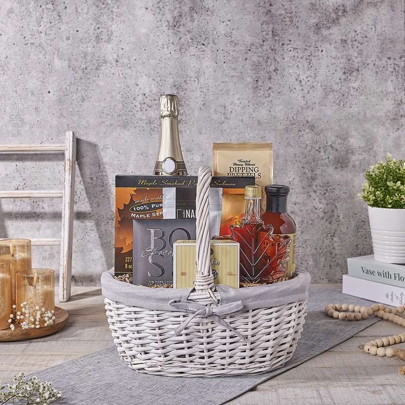 Timeless Seafood Gift Basket with Champagne