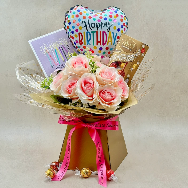 Sensational Silk Roses & Lindt Lindor Truffles