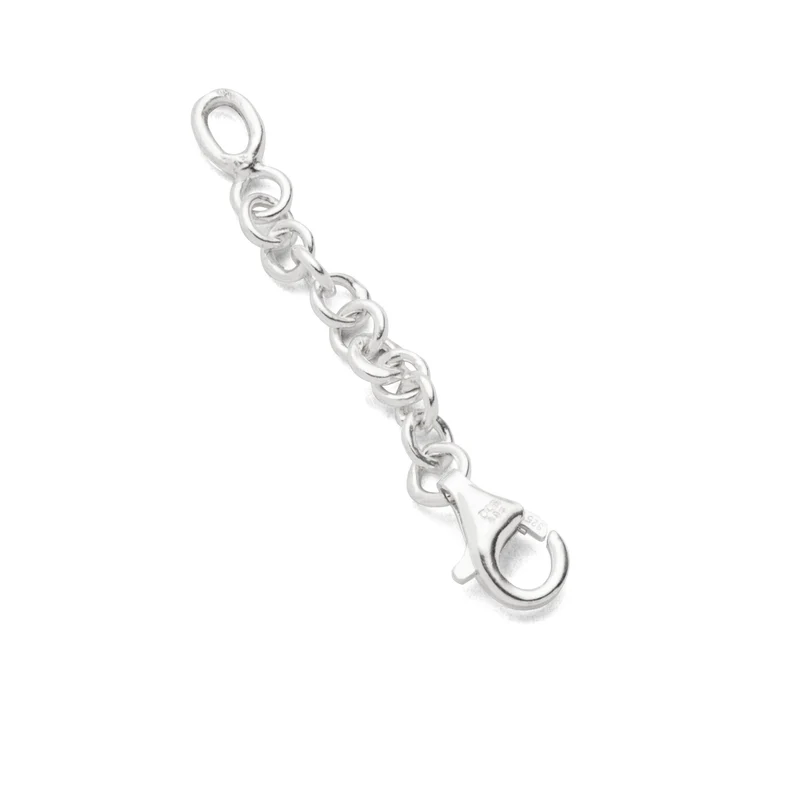 DUR Schmuck: Verlängerungskette mit Karabiner, 925er Sterlingsilber F332