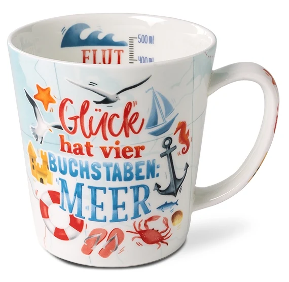 Tasse, Becher „Glück hat vier Buchstaben: MEER“ 942881