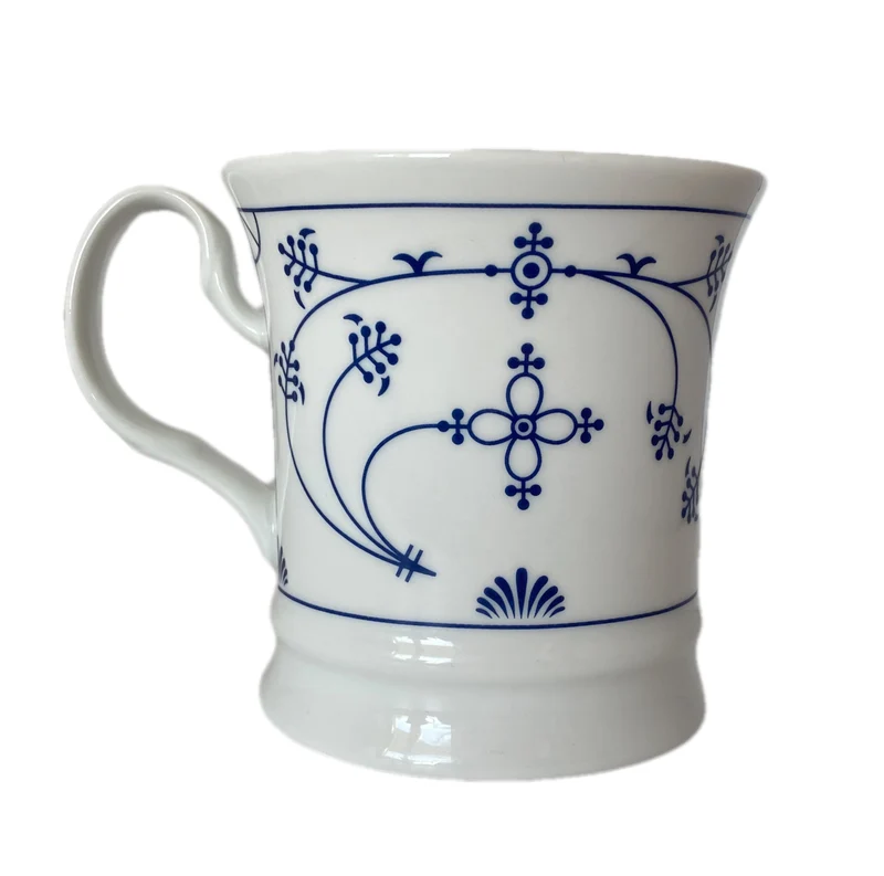 Porzellan - Namensbecher mit Wunschnamen, indisch blau - Design, jeder Name ist möglich, Gravurbecher