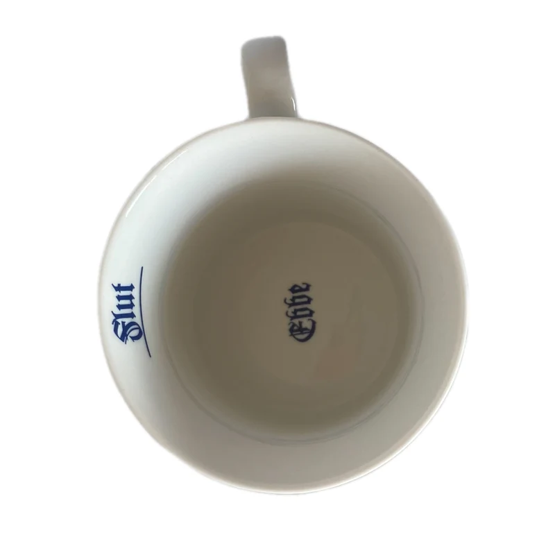 Porzellan - Namensbecher mit Wunschnamen, indisch blau - Design, jeder Name ist möglich, Gravurbecher