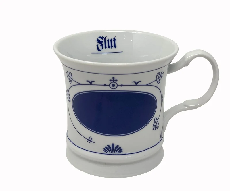 Porzellan - Namensbecher mit Wunschnamen, indisch blau - Design, jeder Name ist möglich, Gravurbecher