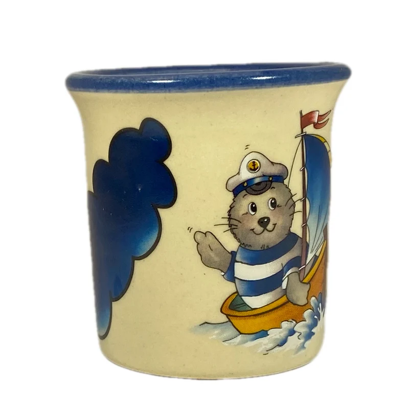 Eierbecher / Schnapsglas „Robbe Seefahrer“ mit Wunschnamen - Jeder Name ist möglich!