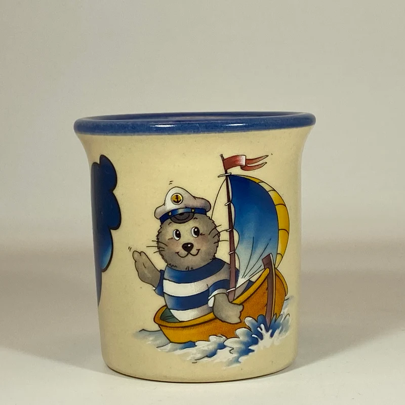 Eierbecher / Schnapsglas „Robbe Seefahrer“ mit Wunschnamen - Jeder Name ist möglich!