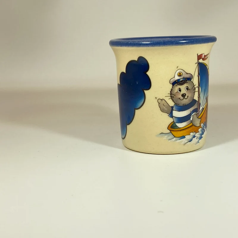 Eierbecher / Schnapsglas „Robbe Seefahrer“ mit Wunschnamen - Jeder Name ist möglich!