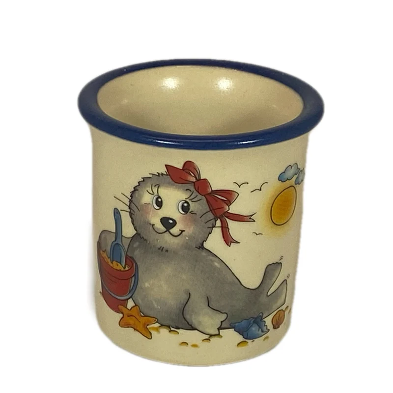 Eierbecher / Schnapsglas „Robbe Mädchen“ mit Wunschnamen - Jeder Name ist möglich!
