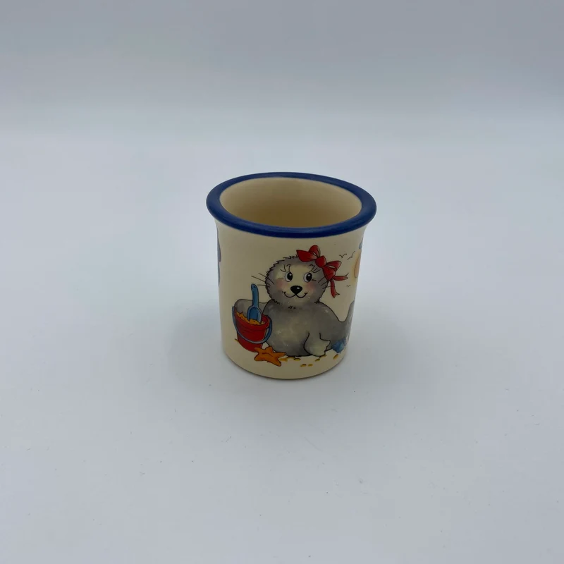 Eierbecher / Schnapsglas „Robbe Mädchen“ mit Wunschnamen - Jeder Name ist möglich!