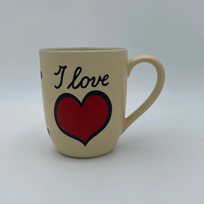 Große Tasse, Keramik, „I love …“ mit Wunschnamen - Jeder Name ist möglich!