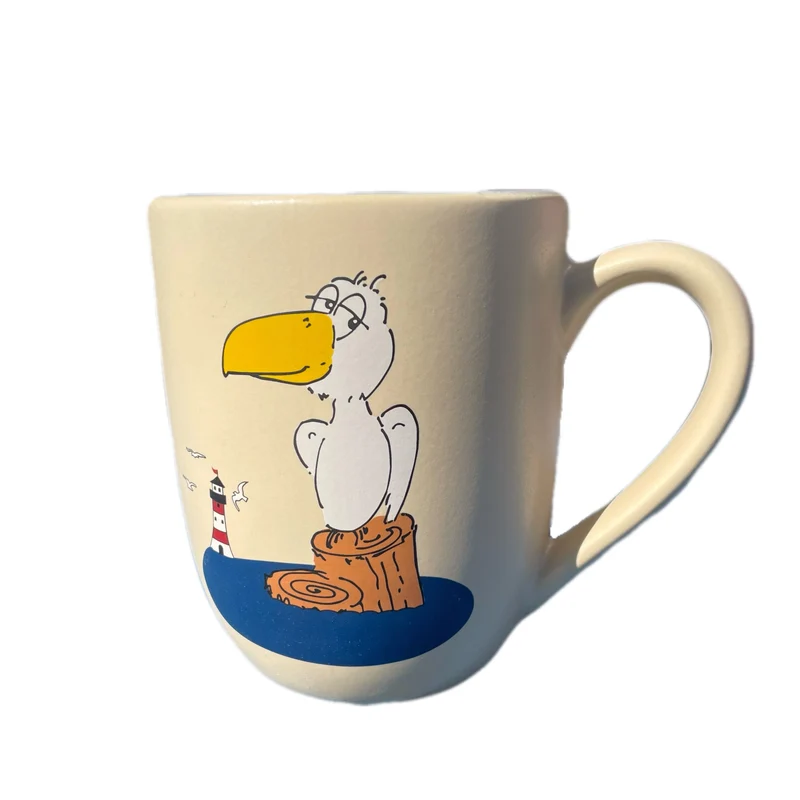 Große Tasse, Keramik, „Möwe“ mit Wunschnamen - Jeder Name ist möglich!