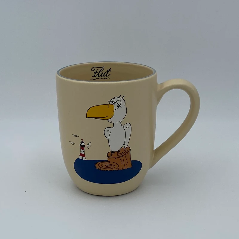 Große Tasse, Keramik, „Möwe“ mit Wunschnamen - Jeder Name ist möglich!