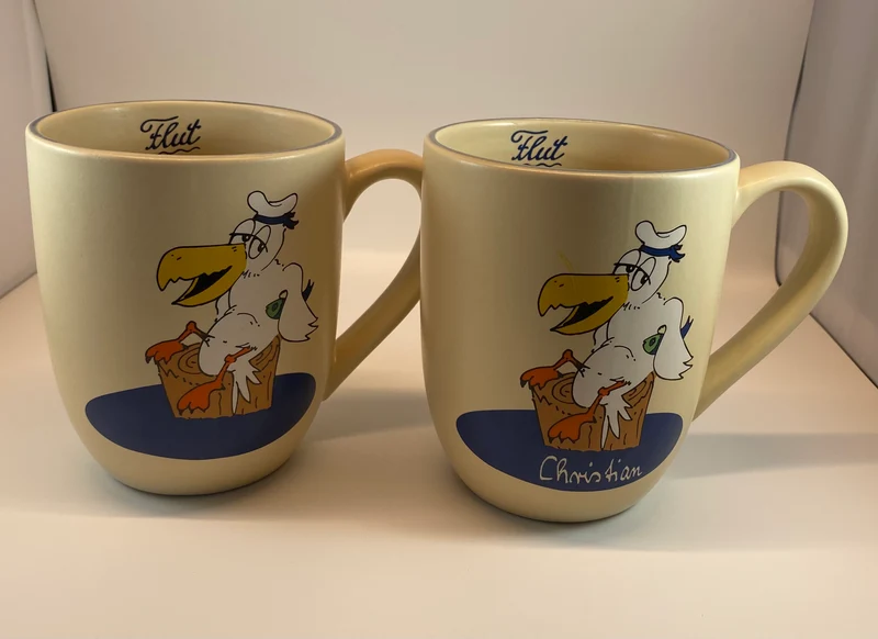 Große Tasse, Keramik, „Käpt’n Möwe“ mit Wunschnamen - Jeder Name ist möglich!