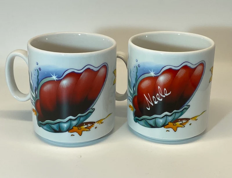 Tasse, Porzellan, „Meerjungfrau“ mit Wunschnamen - Jeder Name ist möglich!