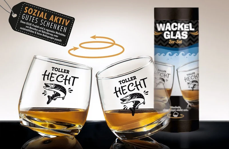 Wackelglas „toller Hecht“