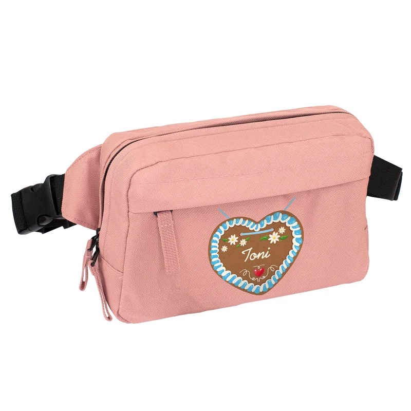 Bauchtasche mit Lebkuchenherz & Name personalisiert | Crossbody Bag für Volksfest, Frauen & Männer